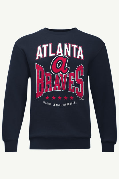 MENS ATLANTA BRAVES CENTER SQUEEZE SWEATSHIRT - Navy