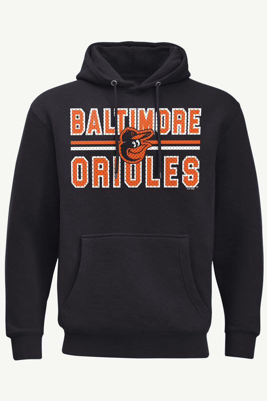 MENS BALTIMORE ORIOLES MESH LOOK HOODIE - Black
