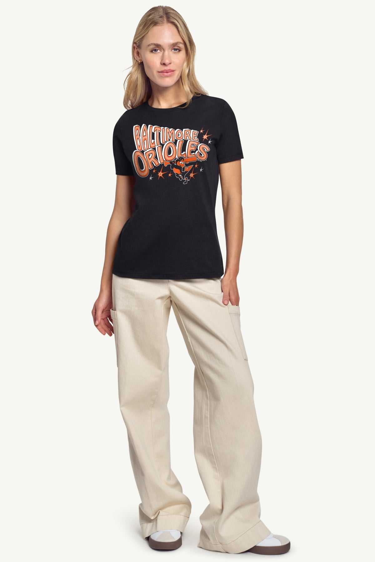 WOMENS BALTIMORE ORIOLES FIREWORKS T SHIRT - Black