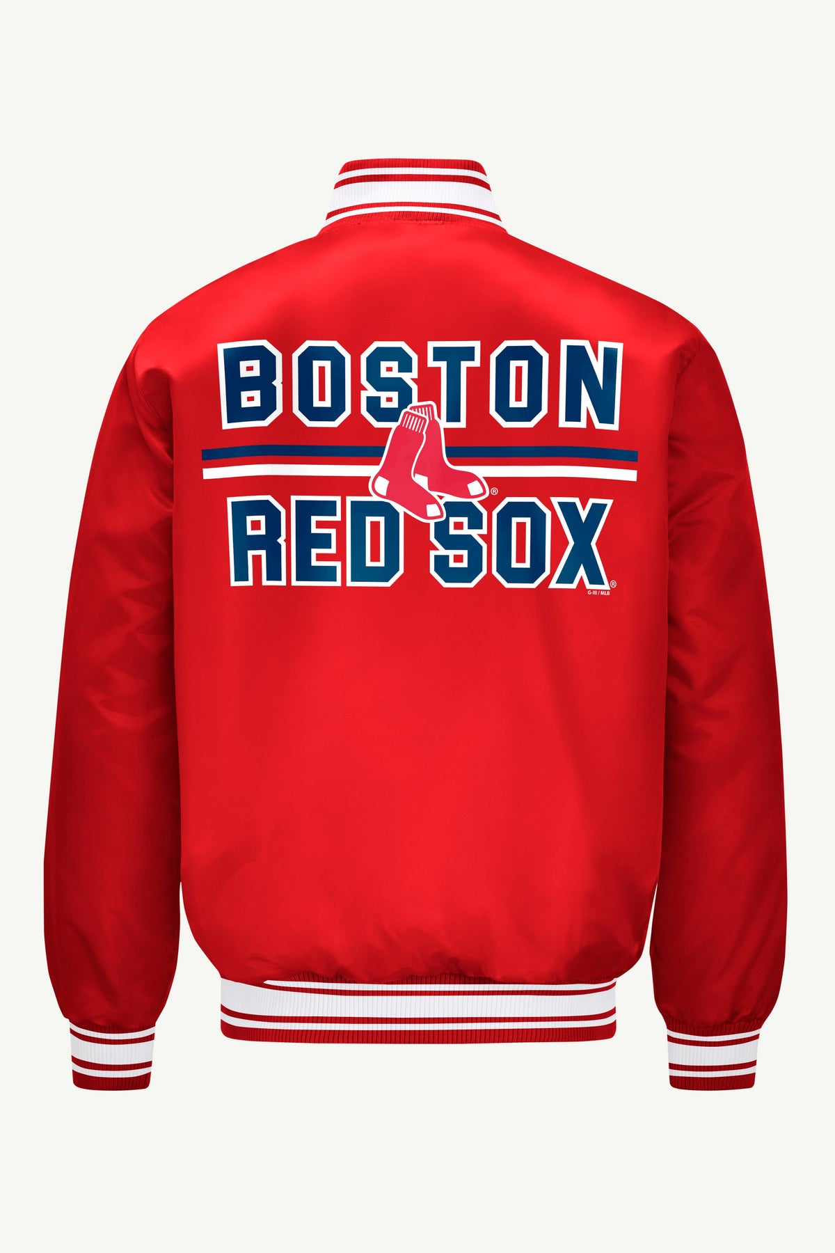 MENS BOSTON RED SOX SATIN VARSITY JACKET - Red