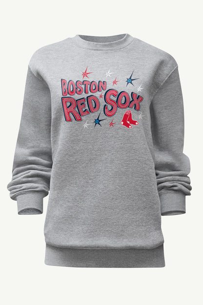 WOMENS BOSTON RED SOX FIREWORKS SWEATSHIRT - Heather Grey