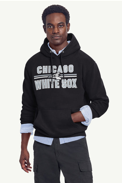 MENS CHICAGO WHITE SOX MESH LOOK HOODIE - Black