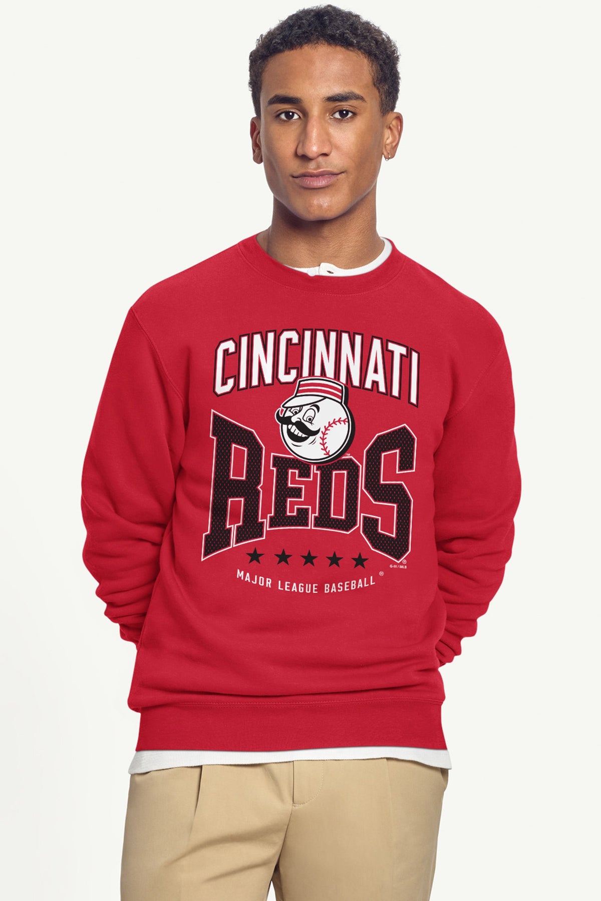 MENS CINCINNATI REDS CENTER SQUEEZE SWEATSHIRT - Red