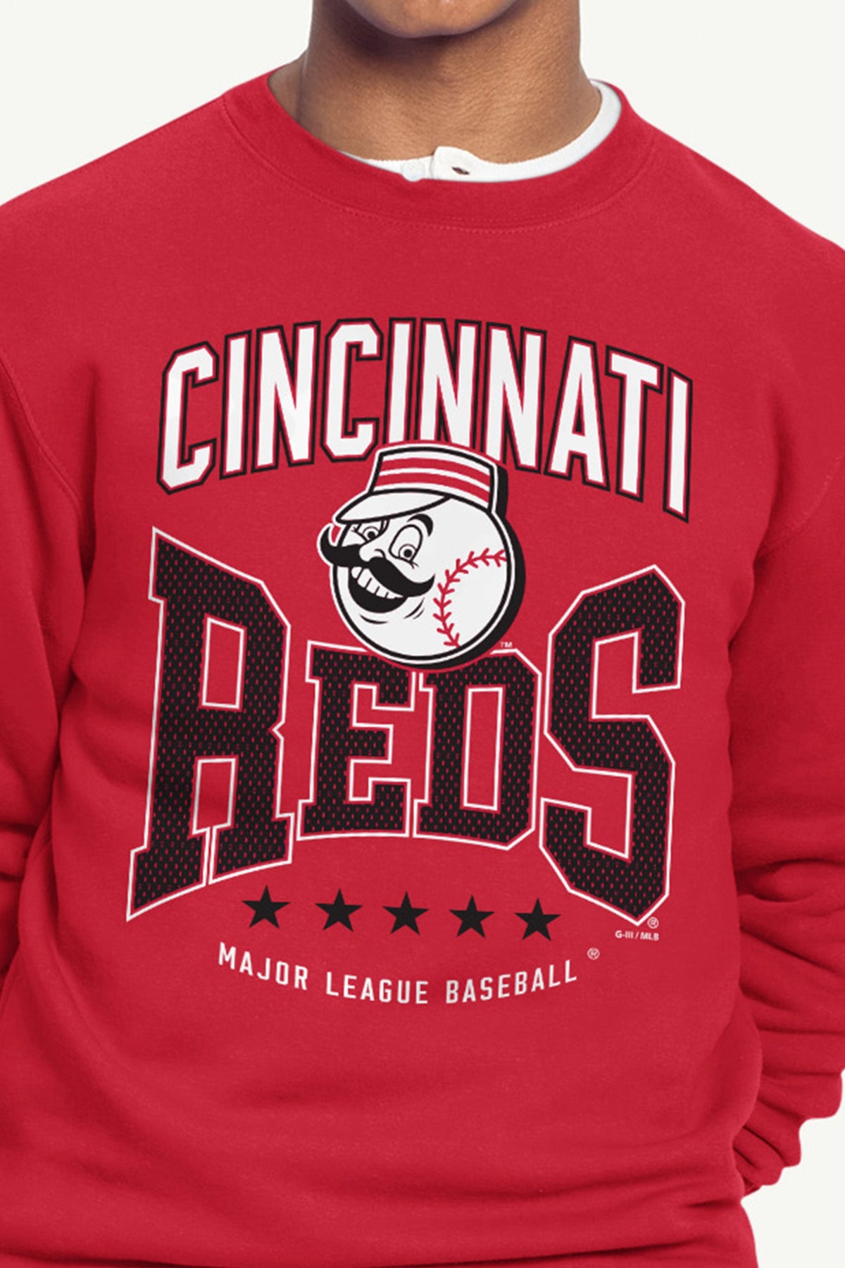 MENS CINCINNATI REDS CENTER SQUEEZE SWEATSHIRT - Red