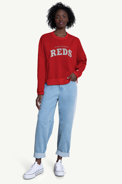 WOMENS CINCINNATI REDS CREW NECK SWEATSHIRT - Multi