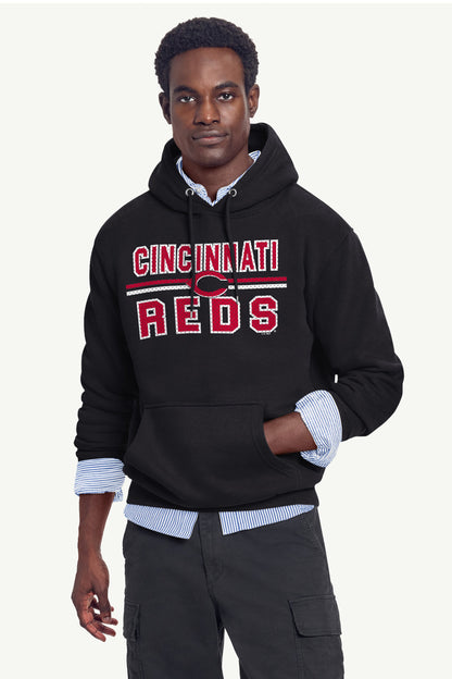 MENS CINCINNATI REDS MESH LOOK HOODIE - Black