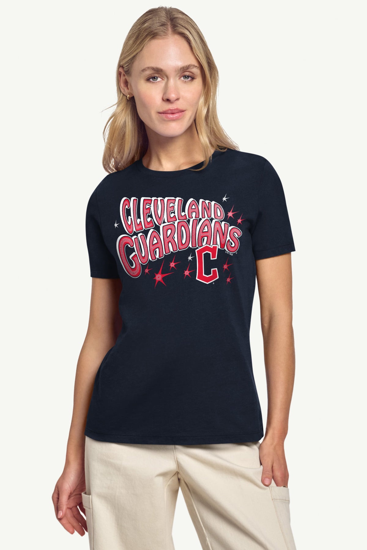WOMENS CLEVELAND GUARDIANS FIREWORKS T SHIRT - Navy