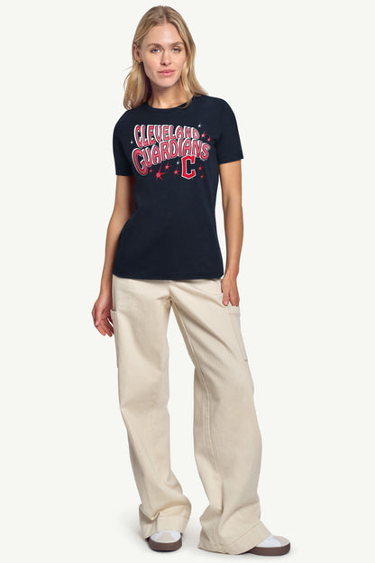 WOMENS CLEVELAND GUARDIANS FIREWORKS T SHIRT - Navy