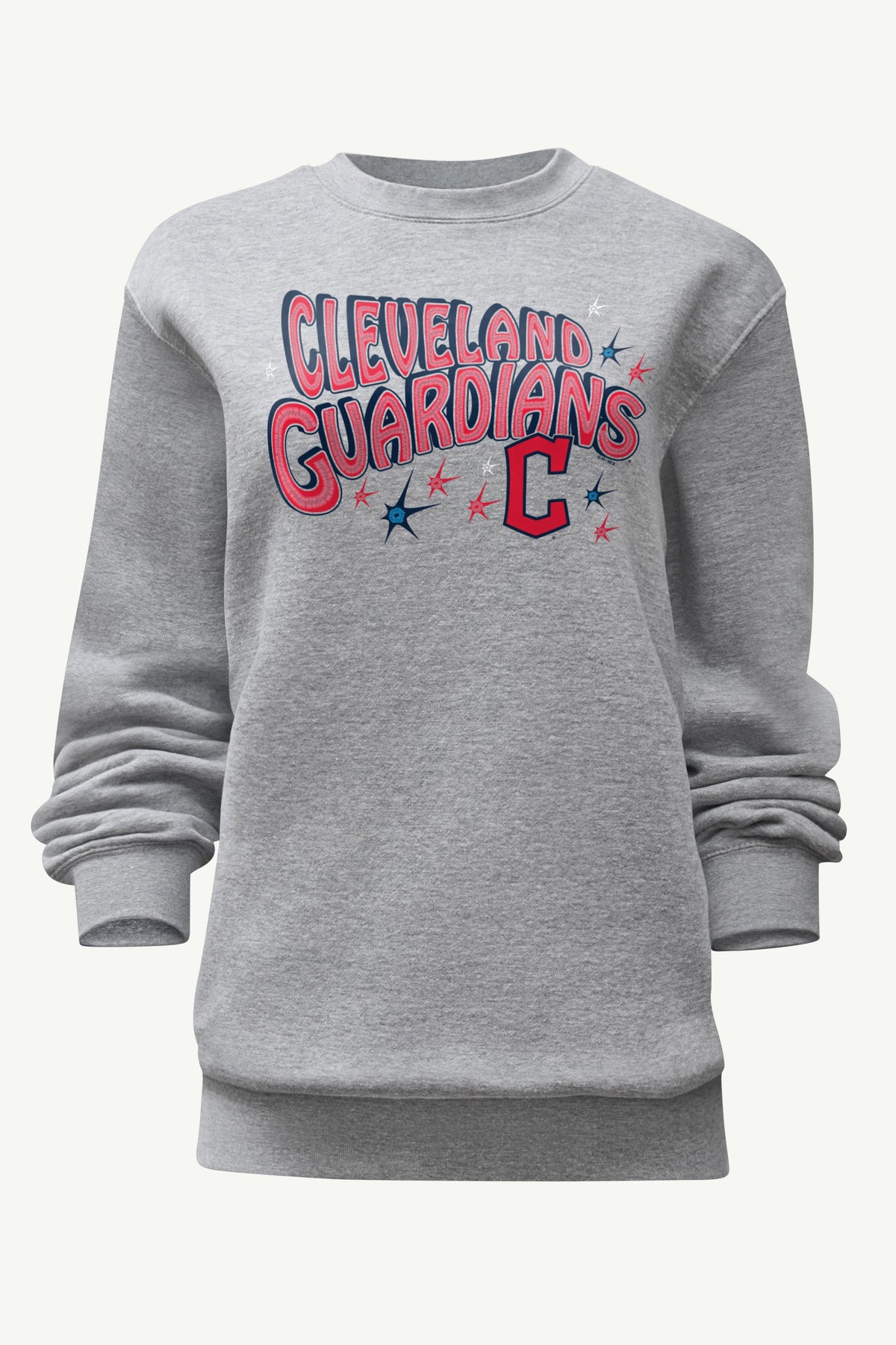 WOMENS CLEVELAND GUARDIANS FIREWORKS SWEATSHIRT - Heather Grey
