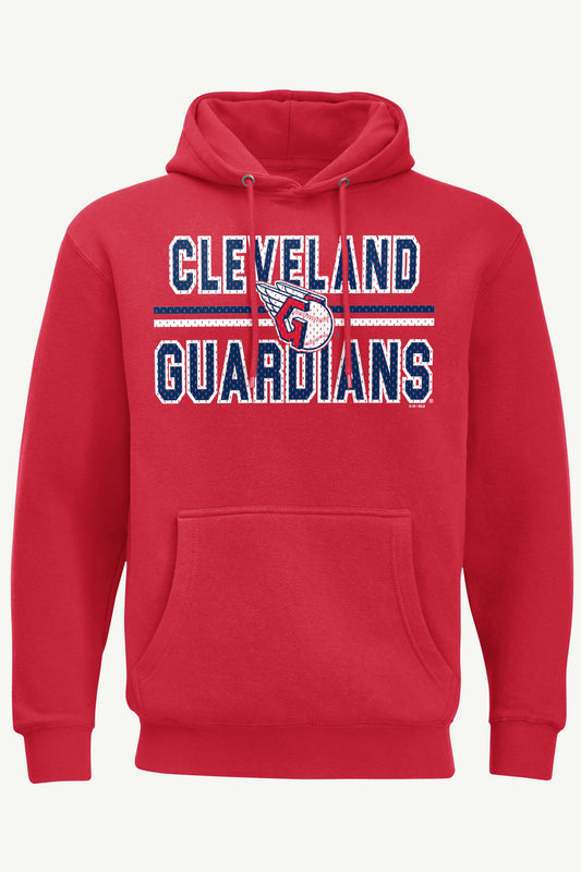 MENS CLEVELAND GUARDIANS MESH LOOK HOODIE - Red