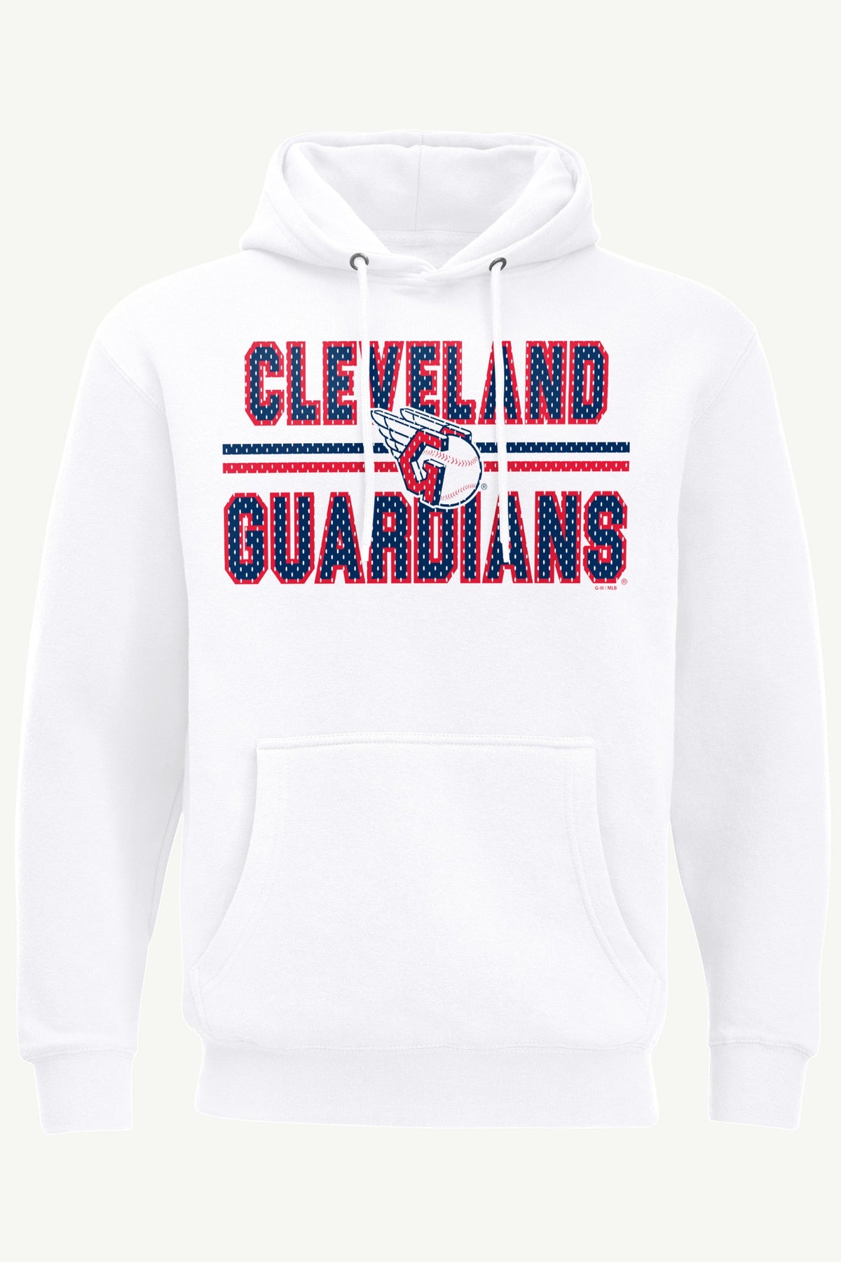 MENS CLEVELAND GUARDIANS MESH LOOK HOODIE - White