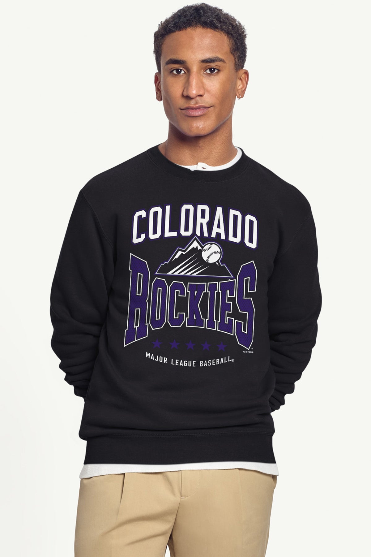 MENS COLORADO ROCKIES CENTER SQUEEZE SWEATSHIRT - Black
