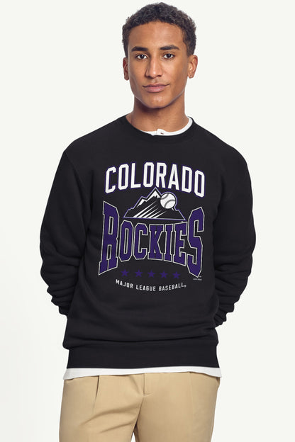 MENS COLORADO ROCKIES CENTER SQUEEZE SWEATSHIRT - Black