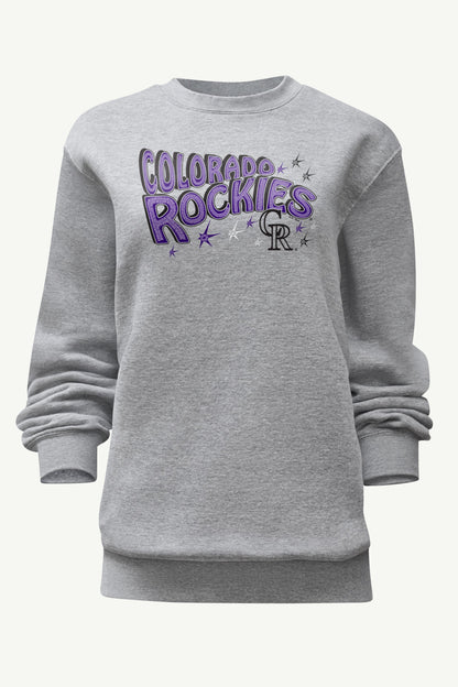 WOMENS COLORADO ROCKIES FIREWORKS SWEATSHIRT - Heather Grey