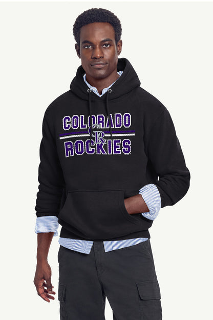 MENS COLORADO ROCKIES MESH LOOK HOODIE - Black