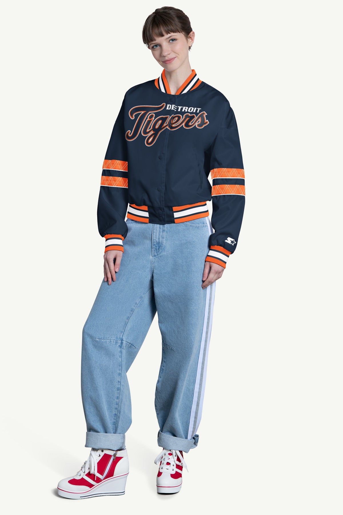 WOMENS DETROIT TIGERS INTERCEPTION VARSITY JACKET - Multi