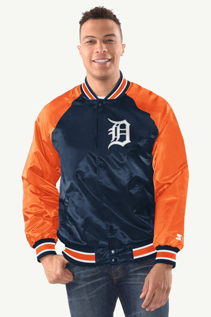 MENS DETROIT TIGERS INDUCTEE SATIN VARSITY JACKET - Multi