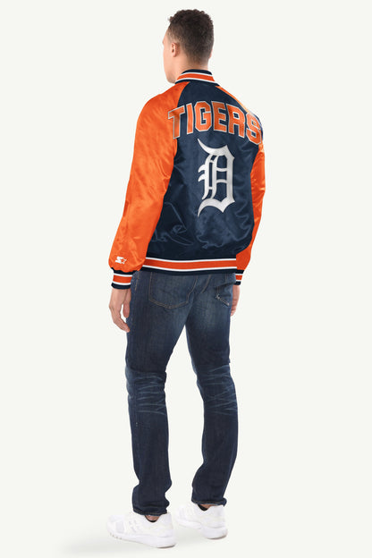 MENS DETROIT TIGERS INDUCTEE SATIN VARSITY JACKET - Multi