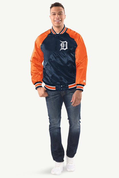 MENS DETROIT TIGERS INDUCTEE SATIN VARSITY JACKET - Multi