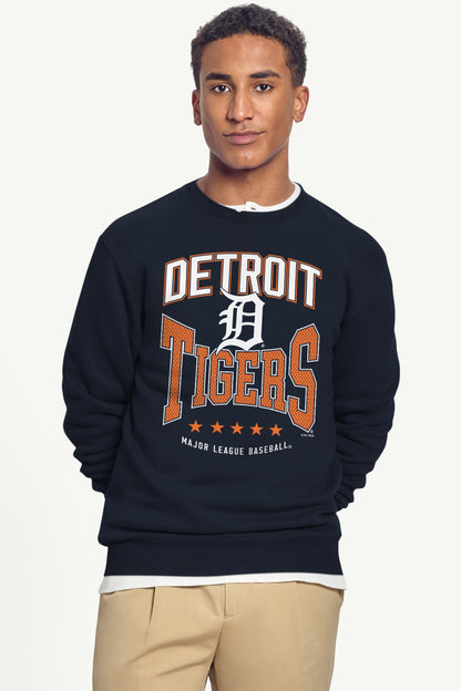 MENS DETROIT TIGERS CENTER SQUEEZE SWEATSHIRT - Navy