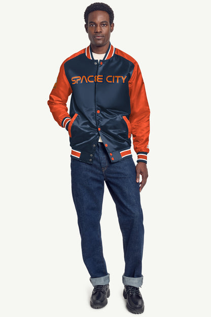 MENS HOUSTON ASTROS SATIN VARSITY JACKET - Starter