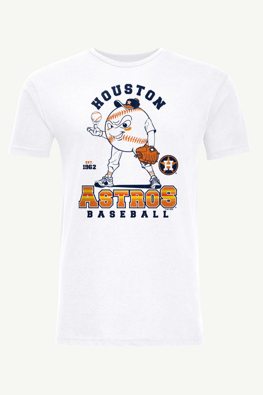 MENS HOUSTON ASTROS BASEBALL CHARACTER SHORT SLEEVE T SHIRT - White