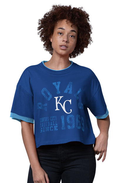 WOMENS KANSAS CITY ROYALS CROPPED T SHIRT - Multi