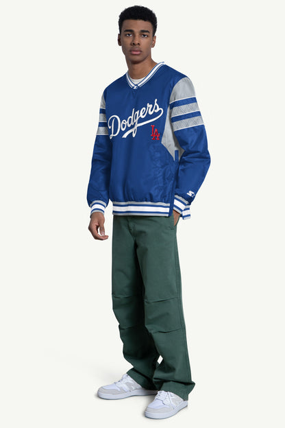 MENS LOS ANGELES DODGERS ENFORCER V-NECK PULLOVER JACKET - Multi