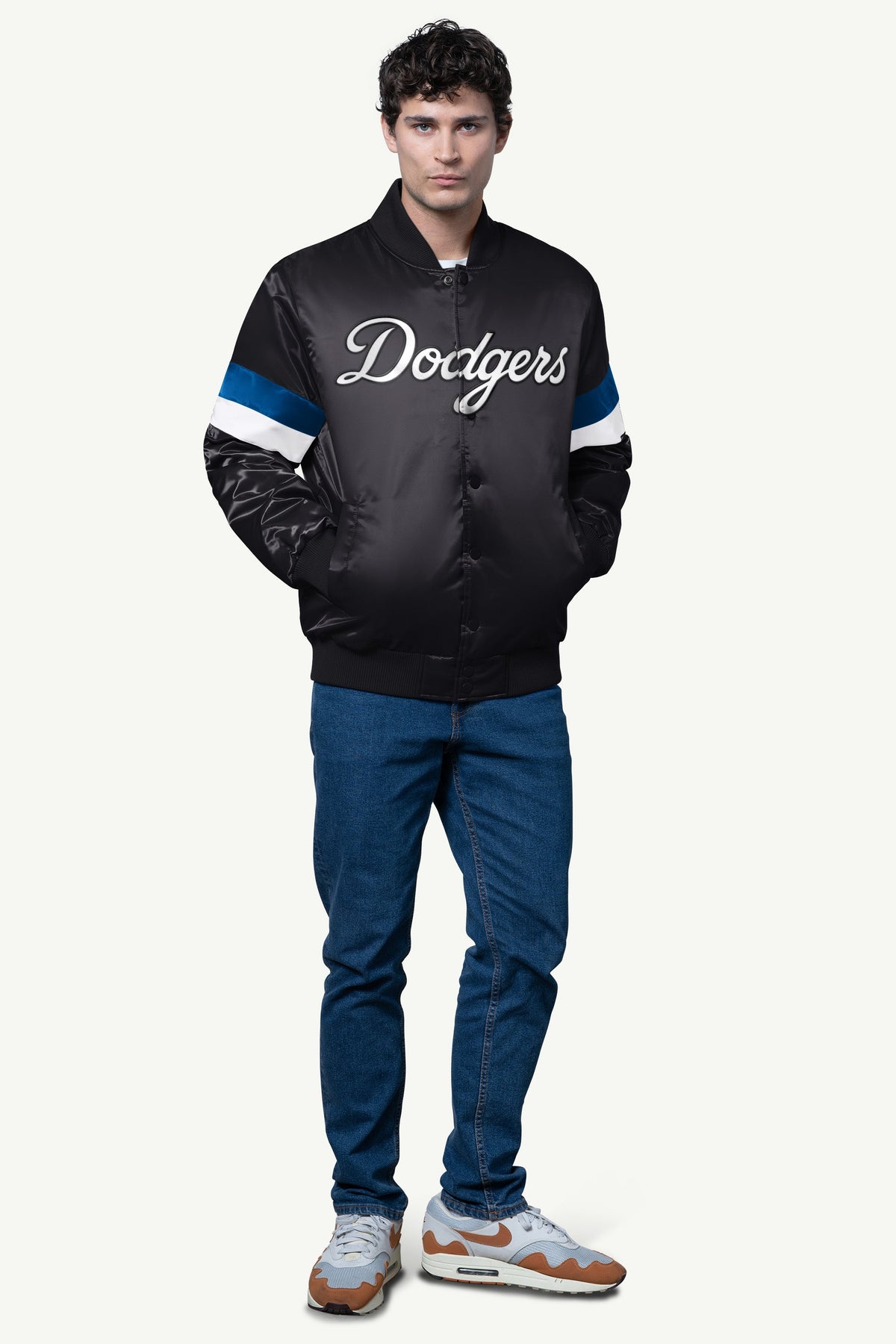 MENS LOS ANGELES DODGERS SATIN VARSITY JACKET - Starter