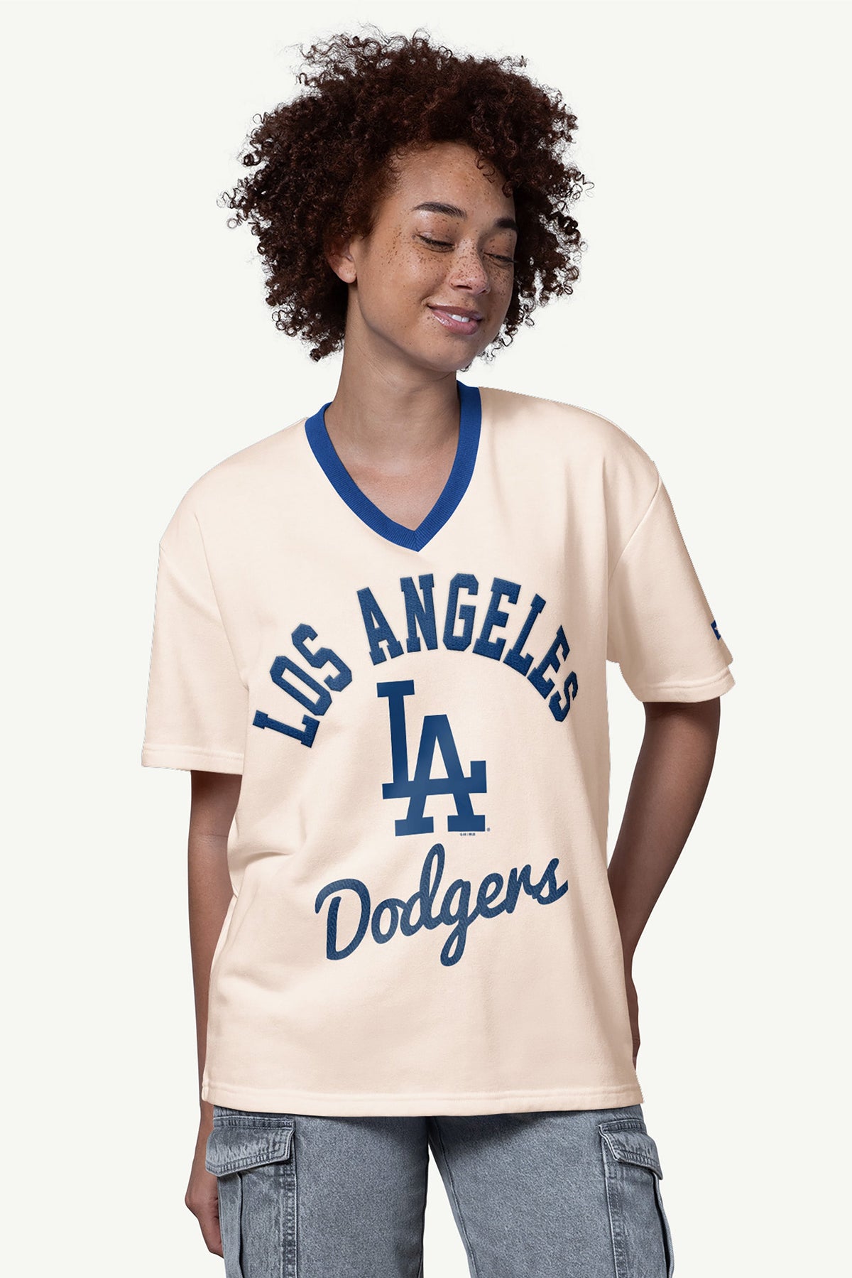 WOMENS LOS ANGELES DODGERS V-NECK T SHIRT - Multi