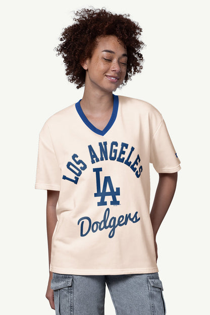 WOMENS LOS ANGELES DODGERS V-NECK T SHIRT - Multi