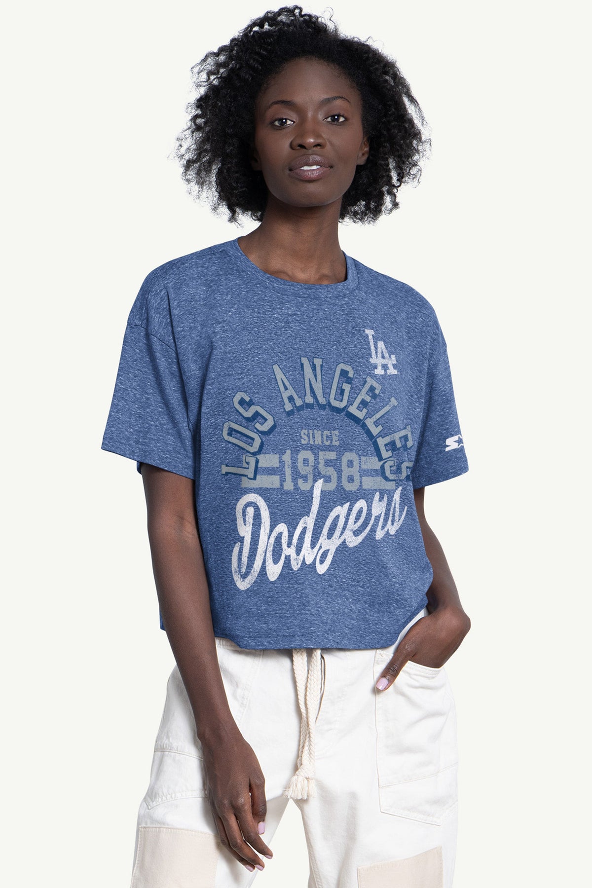 WOMENS LOS ANGELES DODGERS KNIT TEE - Multi