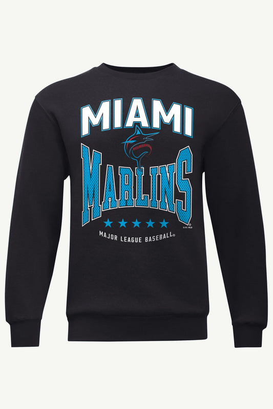 MENS MIAMI MARLINS CENTER SQUEEZE SWEATSHIRT - Black