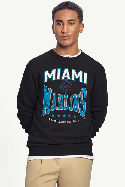MENS MIAMI MARLINS CENTER SQUEEZE SWEATSHIRT - Black