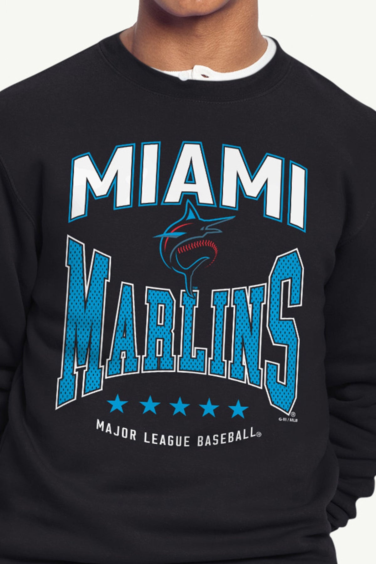 MENS MIAMI MARLINS CENTER SQUEEZE SWEATSHIRT - Black