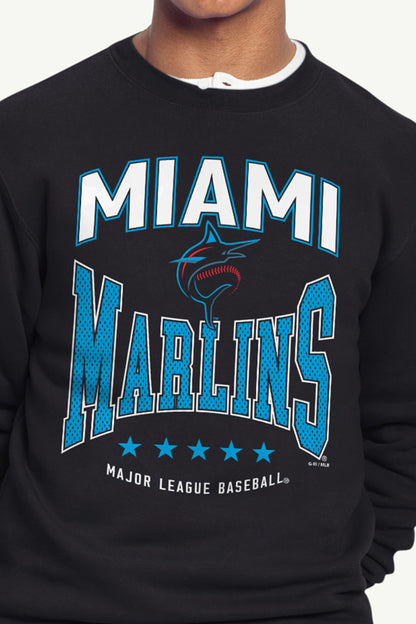 MENS MIAMI MARLINS CENTER SQUEEZE SWEATSHIRT - Black