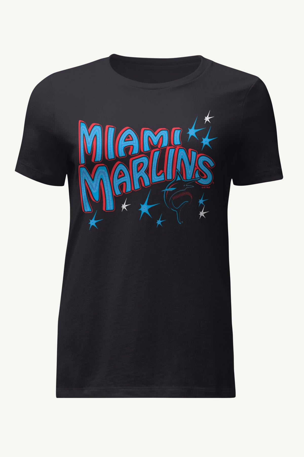WOMENS MIAMI MARLINS FIREWORKS T SHIRT - Black