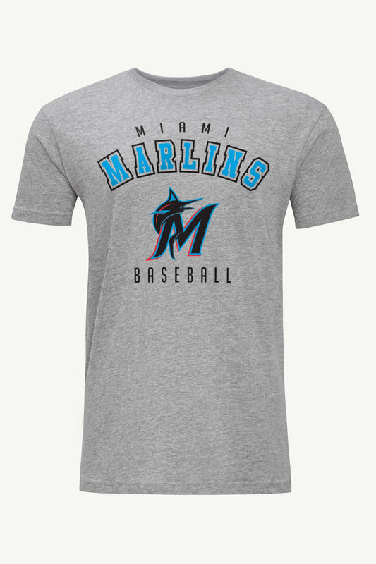 MENS MIAMI MARLINS TEAM GRAPHIC T SHIRT - Heather Grey