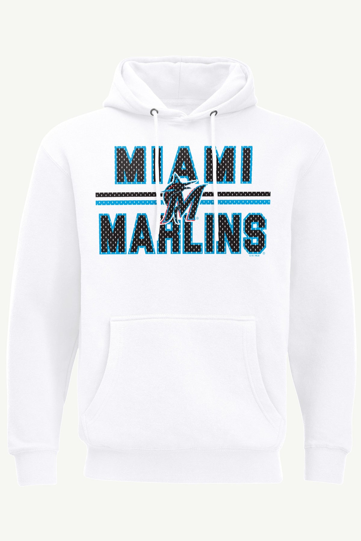 MENS MIAMI MARLINS MESH LOOK HOODIE - White