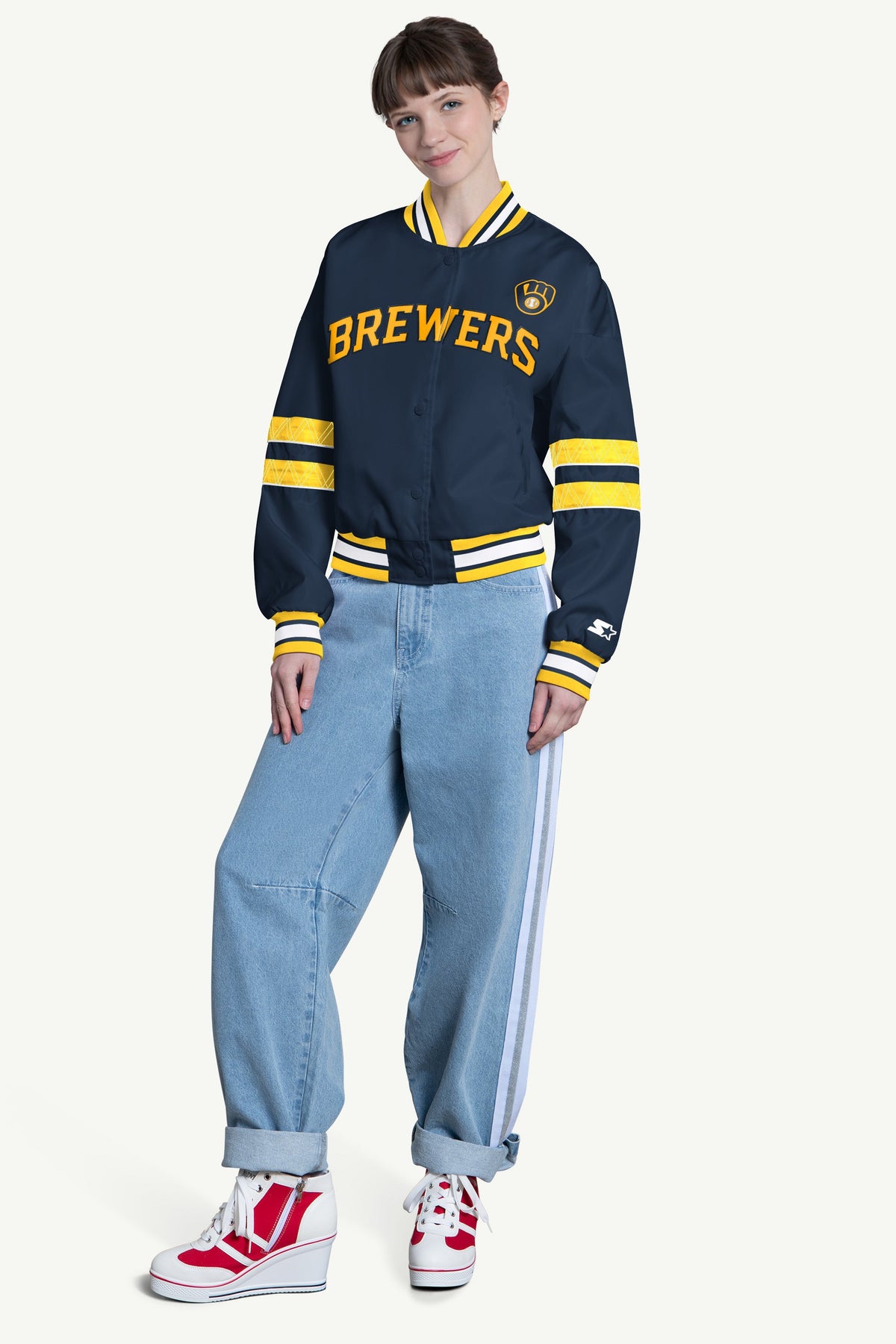 WOMENS MILWAUKEE BREWERS INTERCEPTION VARSITY JACKET - Multi