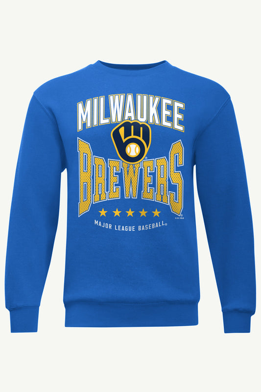 MENS MILWAUKEE BREWERS CENTER SQUEEZE SWEATSHIRT - Royal