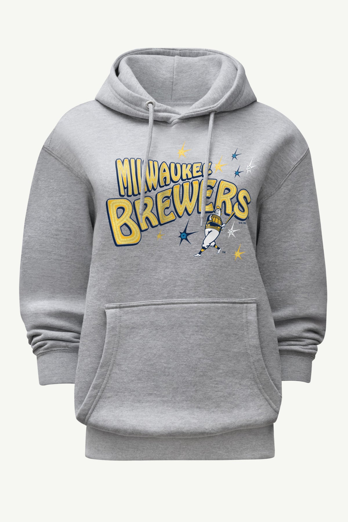 WOMENS MILWAUKEE BREWERS FIREWORKS HOODIE - Heather Grey