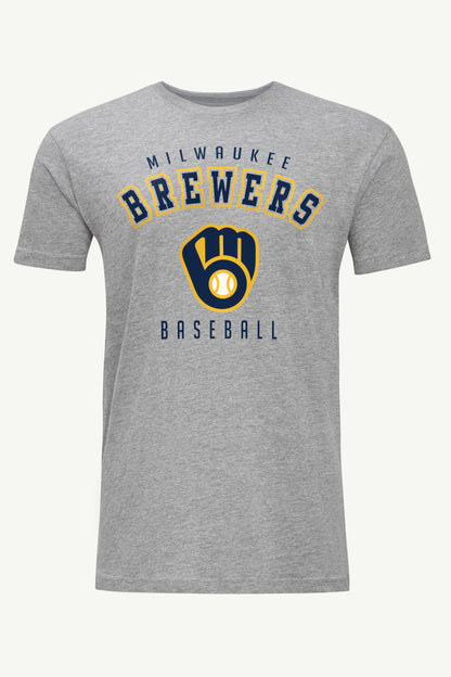 MENS MILWAUKEE BREWERS TEAM GRAPHIC T SHIRT - Heather Grey