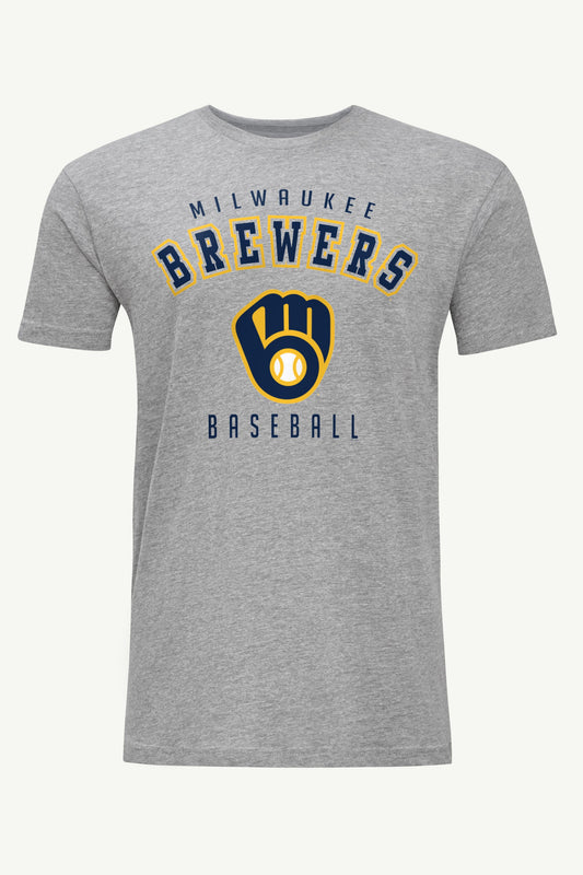 MENS MILWAUKEE BREWERS TEAM GRAPHIC T SHIRT - Heather Grey