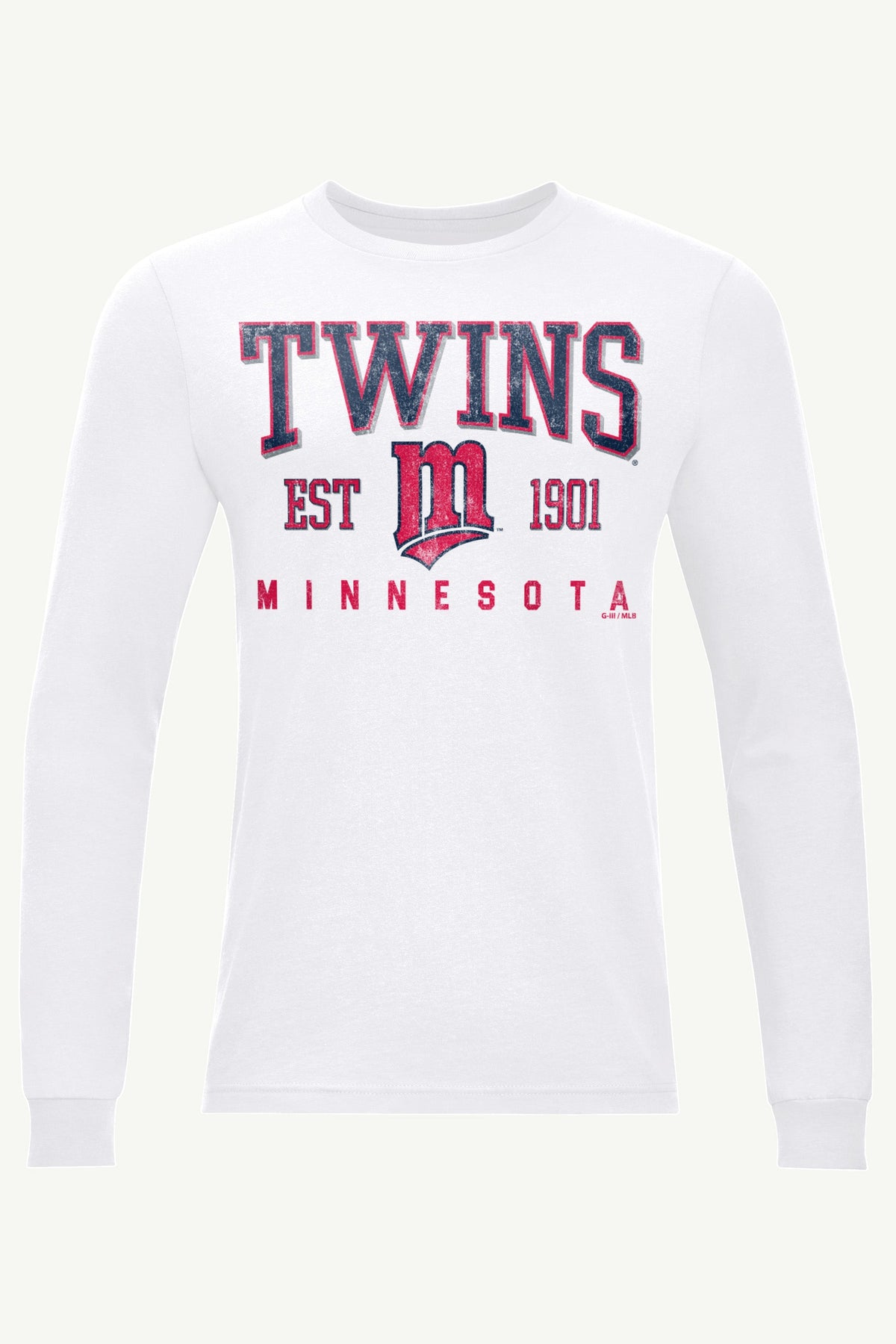 MENS MINNESOTA TWINS RETRO LONG SLEEVE T SHIRT - White