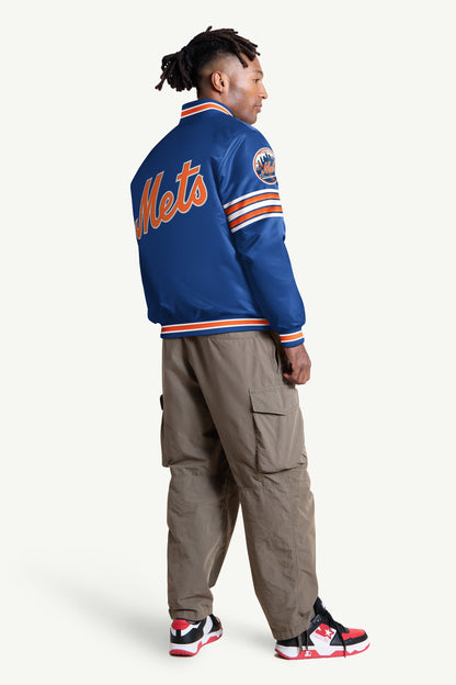 MENS NEW YORK METS SATIN VARSITY JACKET - Multi
