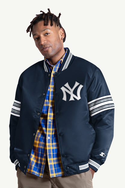 MENS NEW YORK YANKEES SATIN VARSITY JACKET - Multi