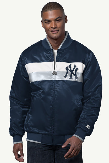 MENS NEW YORK YANKEES AMBASSADOR SATIN VARSITY JACKET - Starter