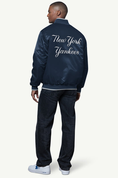 MENS NEW YORK YANKEES AMBASSADOR SATIN VARSITY JACKET - Starter