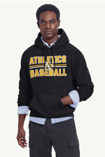 MENS ATHLETICS MESH LOOK HOODIE - Black